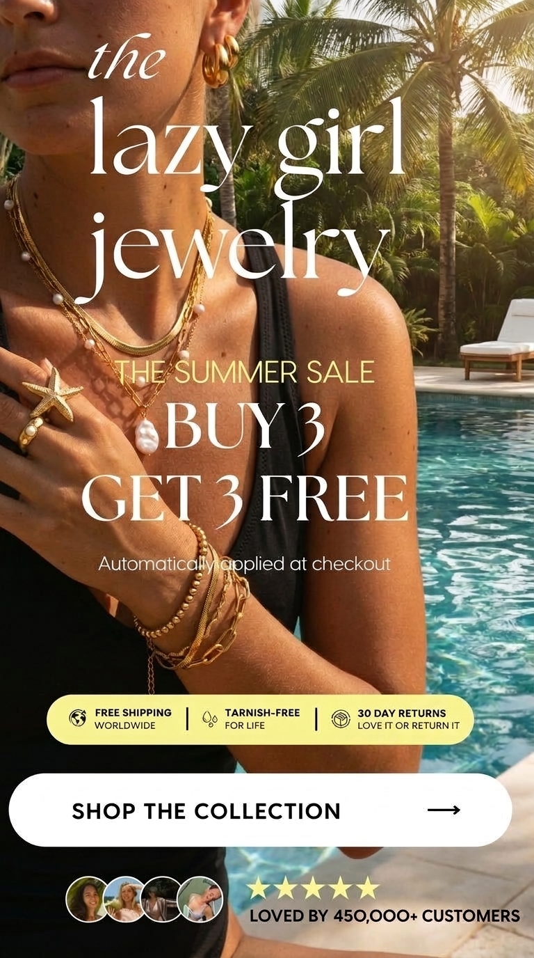 The Lazy Girl Jewelry summer sale static ad